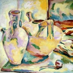 Still Life with Jugs and Pipe (c.1906) by Georges Braque – Fauvist Still Life in Oil on Canvas
