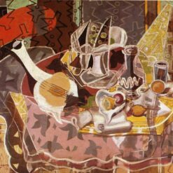Still Life with Music Scroll" by Georges Braque – Cubism Oil Painting Reproduction