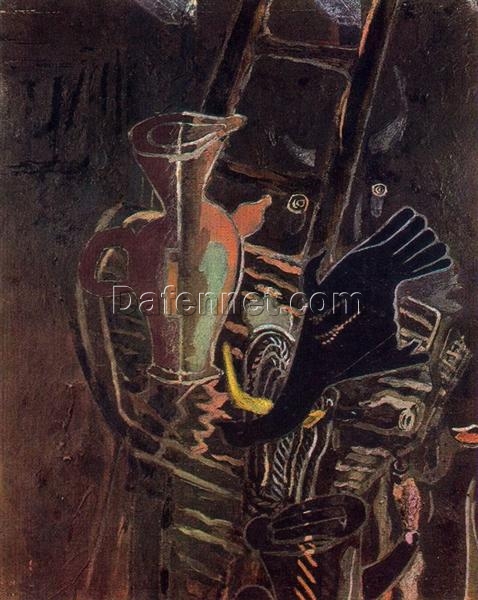 Georges Braque ‘Still Life with Stairs’ 1943 – Abstract Expressionist Still Life Oil Painting