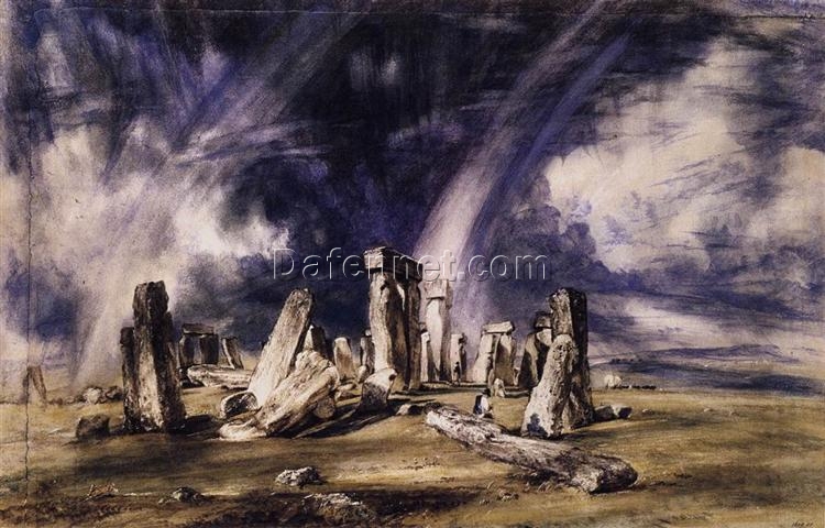 John Constable Stonehenge (1835) – Romanticism Landscape Watercolor Reproduction