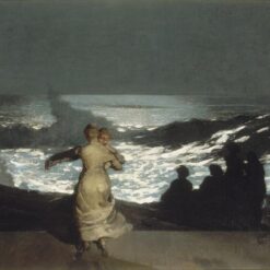 Summer Night (1890) by Winslow Homer: Realism Marina Painting on Canvas