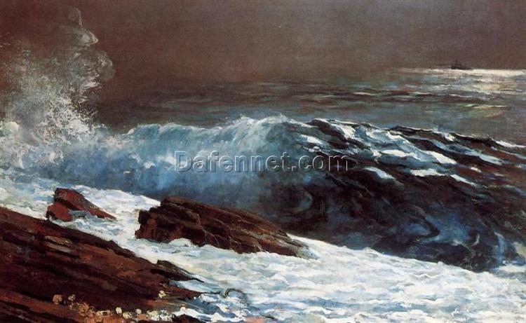 Buy Winslow Homer Realism Marina Painting: Sunlight on the Coast Oil on Canvas