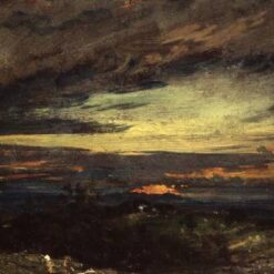 John Constable Sunset Study of Hampstead, Looking Towards Harrow – Romantic Landscape Oil Painting on Canvas