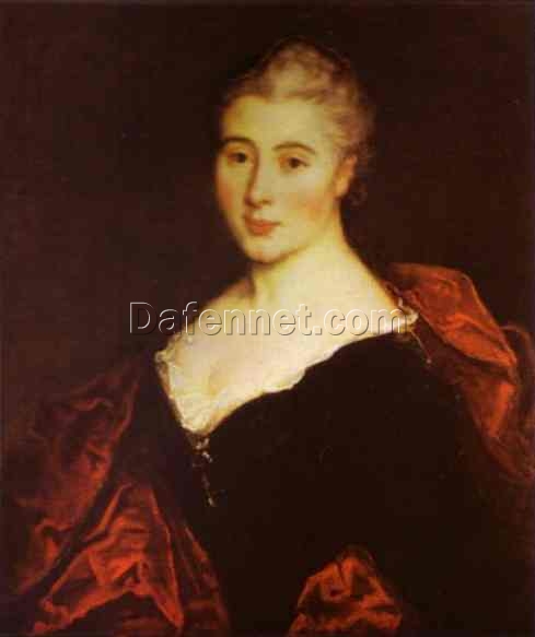 Portrait of Sylvia by Antoine Watteau – Jeanne Rose Guyonne Benozzi in Rococo Style | DaFen Custom Oil Painting
