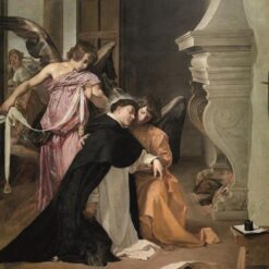 Temptation of St. Thomas Aquinas by Velazquez – Large Baroque Religious Oil Painting