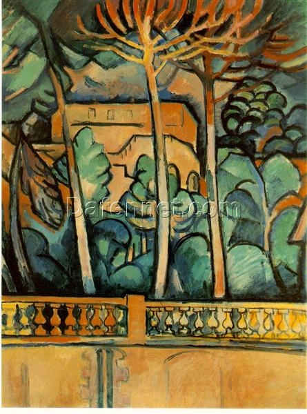 Terrace of Hotel ‘Mistral’ at Estaque (1907) – Georges Braque’s Post-Impressionist Landscape
