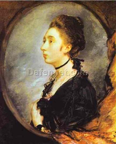 INSPIRED BY Gainsborough’s “The Artist’s Daughter Margaret” – Custom Rococo Oil Painting | DaFen Village Studio