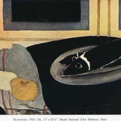 Expressionist Still Life – Georges Braque 'The Black Fish' 1942, Hand-Painted Oil on Canvas