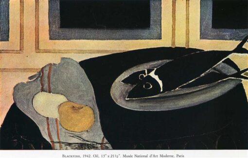 Expressionist Still Life – Georges Braque ‘The Black Fish’ 1942, Hand-Painted Oil on Canvas