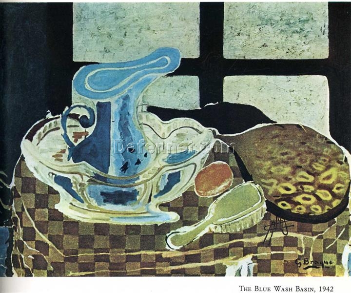 Georges Braque ‘The Blue Washbasin’ 1942 – Expressionist Still Life Oil Painting on Canvas