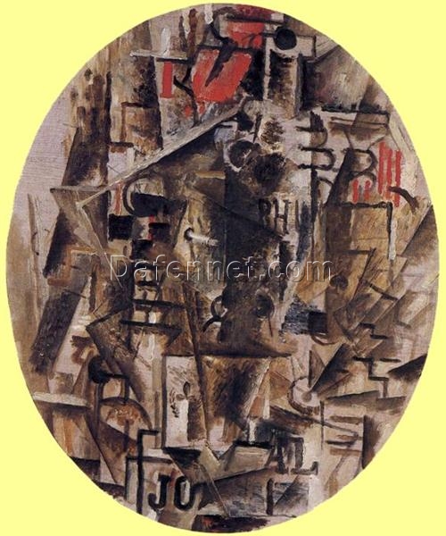 The Bottle of Rum” by Georges Braque – Analytical Cubism Still Life Reproduction
