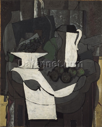 Georges Braque – ‘Le Compotier de Raisin’ 1926, Cubist Still Life Oil on Canvas