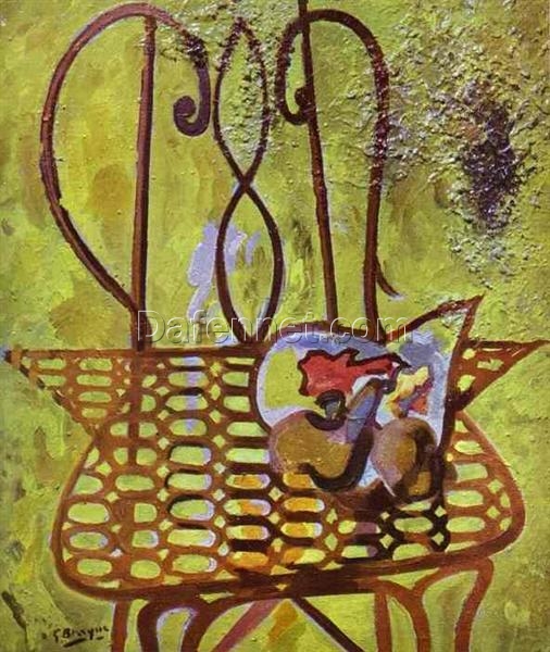 Georges Braque ‘La Chaise’ 1948 – Expressionist Cubist Still Life Oil Painting, 61 x 49 cm