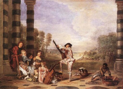 The Charmes of Life by Antoine Watteau – Rococo Masterpiece Reproduction | DaFen Village Studio
