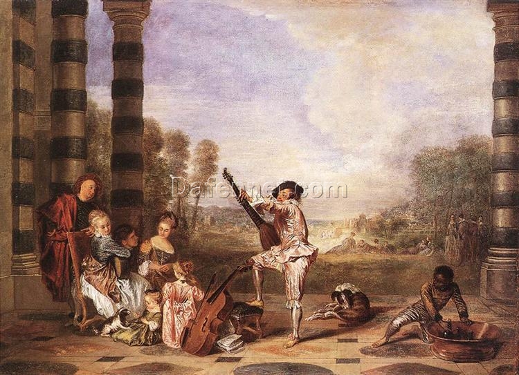 The Charmes of Life by Antoine Watteau – Rococo Masterpiece Reproduction | DaFen Village Studio