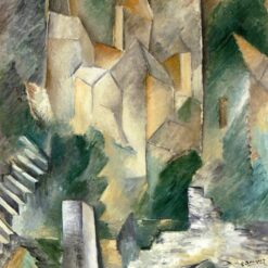 Custom Oil Painting – "The Church of Carrières-Saint-Denis" by Georges Braque – Cubist Cityscape Reproduction