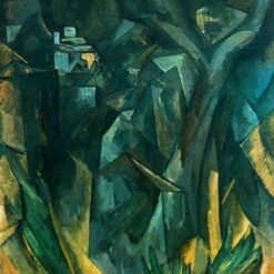 Handmade Oil Painting – "The City on the Hill" by Georges Braque – Cubist Landscape Reproduction