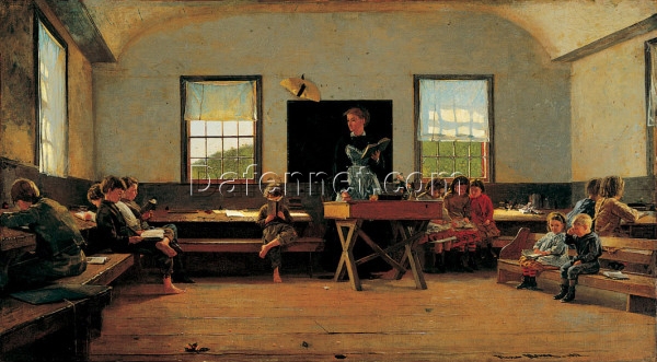 The Country School (1871) by Winslow Homer: Realism Genre Painting on Canvas