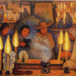 Diego Rivera 'The Day of the Dead' Naïve Art Oil Painting – Iconic 1944 Genre Painting