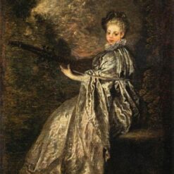 The Delicate Musician by Antoine Watteau – Timeless Rococo Portrait Art Reproduction | DaFen Village Studio