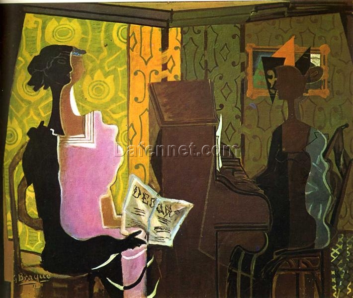Custom Oil Painting – “The Duet” by Georges Braque – Handmade Cubist Artwork