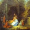The Flautist by Antoine Watteau – Rococo Pastoral Painting Reproduction | DaFen Village Studio
