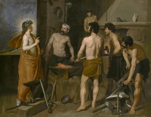 Velazquez Baroque Mythological Painting – The Forge of Vulcan (1630) Oil on Canvas