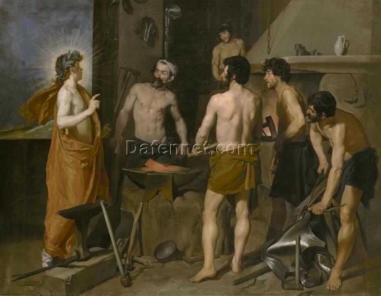Velazquez Baroque Mythological Painting – The Forge of Vulcan (1630) Oil on Canvas