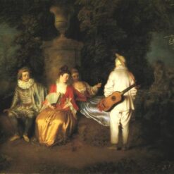 Buy The Foursome by Antoine Watteau – 1713 Rococo Oil Painting Reproduction | DaFen Village Studio