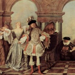 The French Comedians by Antoine Watteau – Elegant Rococo Artwork Reproduction | DaFen Village Studio
