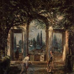 The Gardens of the Villa Medici in Rome by Velazquez – Baroque Cityscape Oil Painting (1630)