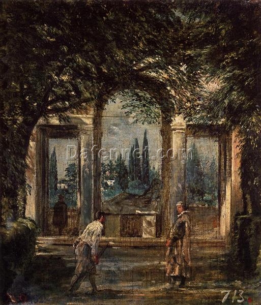 The Gardens of the Villa Medici in Rome by Velazquez – Baroque Cityscape Oil Painting (1630)