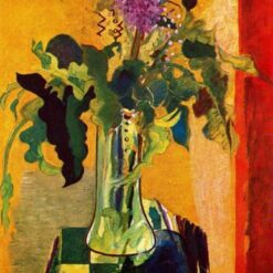 Georges Braque 'The Glass of Lilac' 1946 – Expressionist Still Life Oil Painting on Canvas