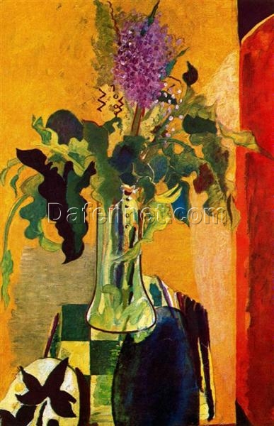 Georges Braque ‘The Glass of Lilac’ 1946 – Expressionist Still Life Oil Painting on Canvas