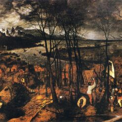 The Gloomy Day (January) – Hand-Painted Northern Renaissance Oil Painting by Pieter Bruegel