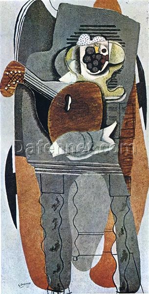 Handmade “The Gray Table” by Georges Braque – Synthetic Cubist Still Life Oil Painting