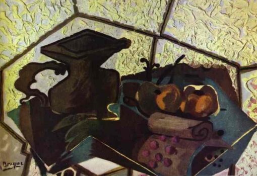 Georges Braque ‘The Green Napkin’ 1943 – Abstract Expressionist Still Life Oil Painting