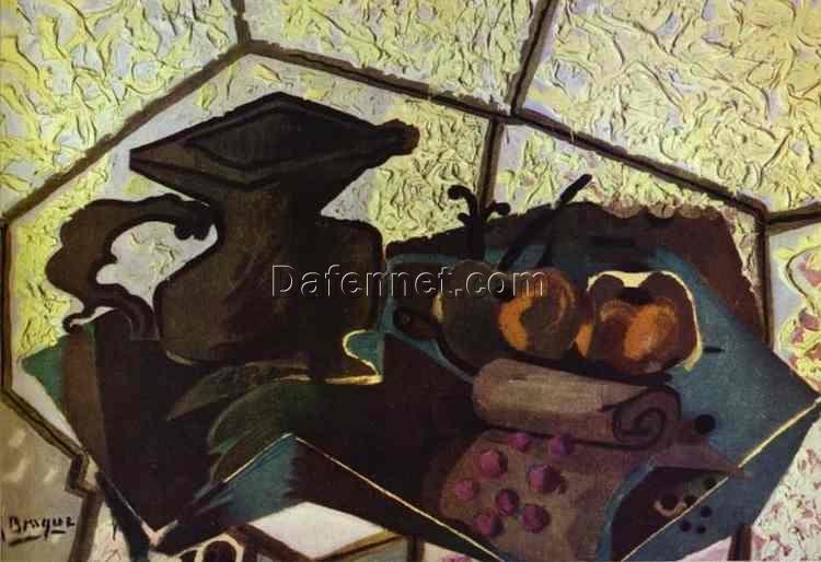 Georges Braque ‘The Green Napkin’ 1943 – Abstract Expressionist Still Life Oil Painting