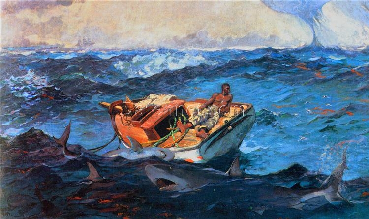 Buy Winslow Homer Realism Marina Painting: The Gulf Stream Oil on Canvas