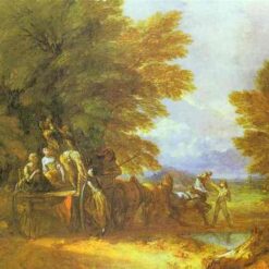 INSPIRED BY Thomas Gainsborough – "The Harvest Wagon" Custom Rococo Oil Painting | DaFen Village Studio