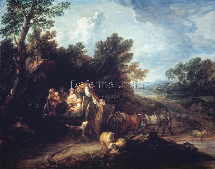 Buy Thomas Gainsborough Rococo Genre Painting: The Harvest Wagon (1784) Oil on Canvas
