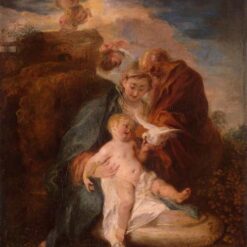 The Holy Family by Antoine Watteau – Elegant Rococo Religious Art Reproduction | DaFen Village Studio