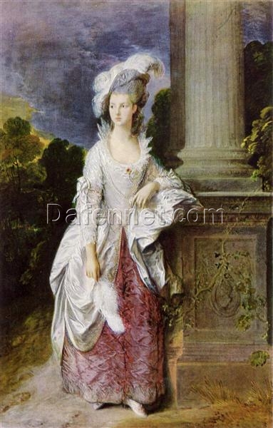INSPIRED BY Thomas Gainsborough – Custom “The Honorable Mrs. Graham” Rococo Oil Painting | DaFen Village Studio