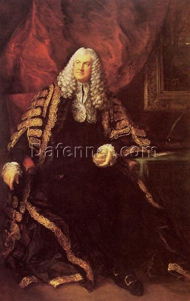 Life-Size Thomas Gainsborough ‘Charles Wolfran Cornwall’ Portrait Reproduction (228×148.5cm) – NGV Museum-Quality Oil Painting – Hand-Painted Rococo Nobleman Portrait