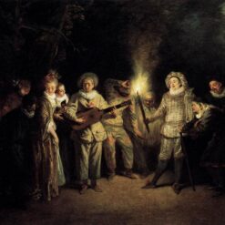 Buy The Italian Comedy by Antoine Watteau – 1716 Rococo Oil Painting Reproduction | DaFen Village Studio