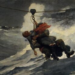 Winslow Homer Realism Genre Painting: The Life Line (1884) Oil on Canvas