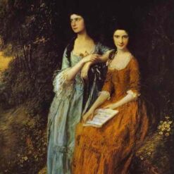 INSPIRED BY Thomas Gainsborough – Custom "The Linley Sisters" Rococo Oil Painting | DaFen Village Studio
