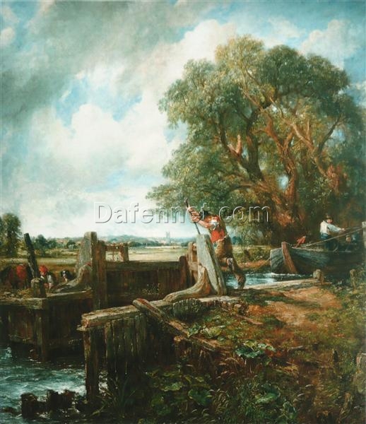 John Constable The Lock Oil Painting Reproduction – Hand-Painted 1824 Romantic Landscape Masterpiece