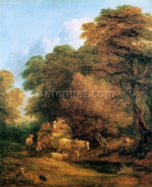 Gainsborough ‘The Market Cart’ Full-Size Oil Painting Reproduction – 1786 Rococo Countryside Scene – Museum-Quality Dafen Village Artwork