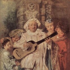 Buy The Mezzetin's Family by Antoine Watteau – Rococo Genre Oil Painting Reproduction | DaFen Village Studio